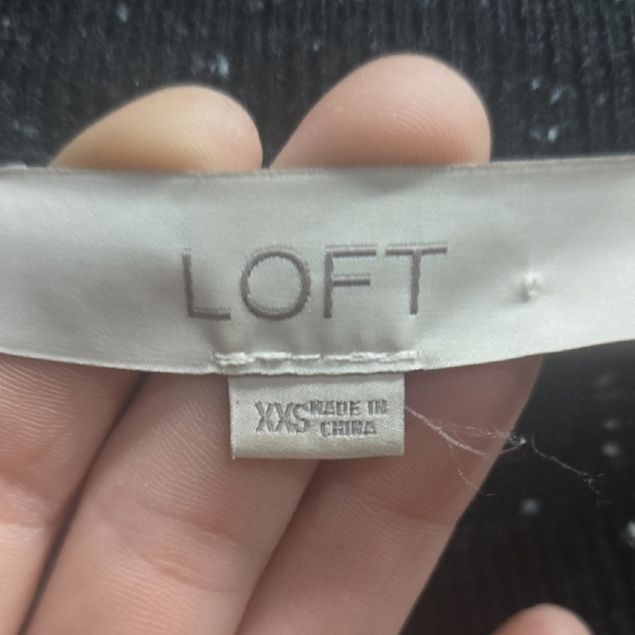 LOFT Charcoal and White Speckled Long Sleeve Dress - Picture 2 of 7